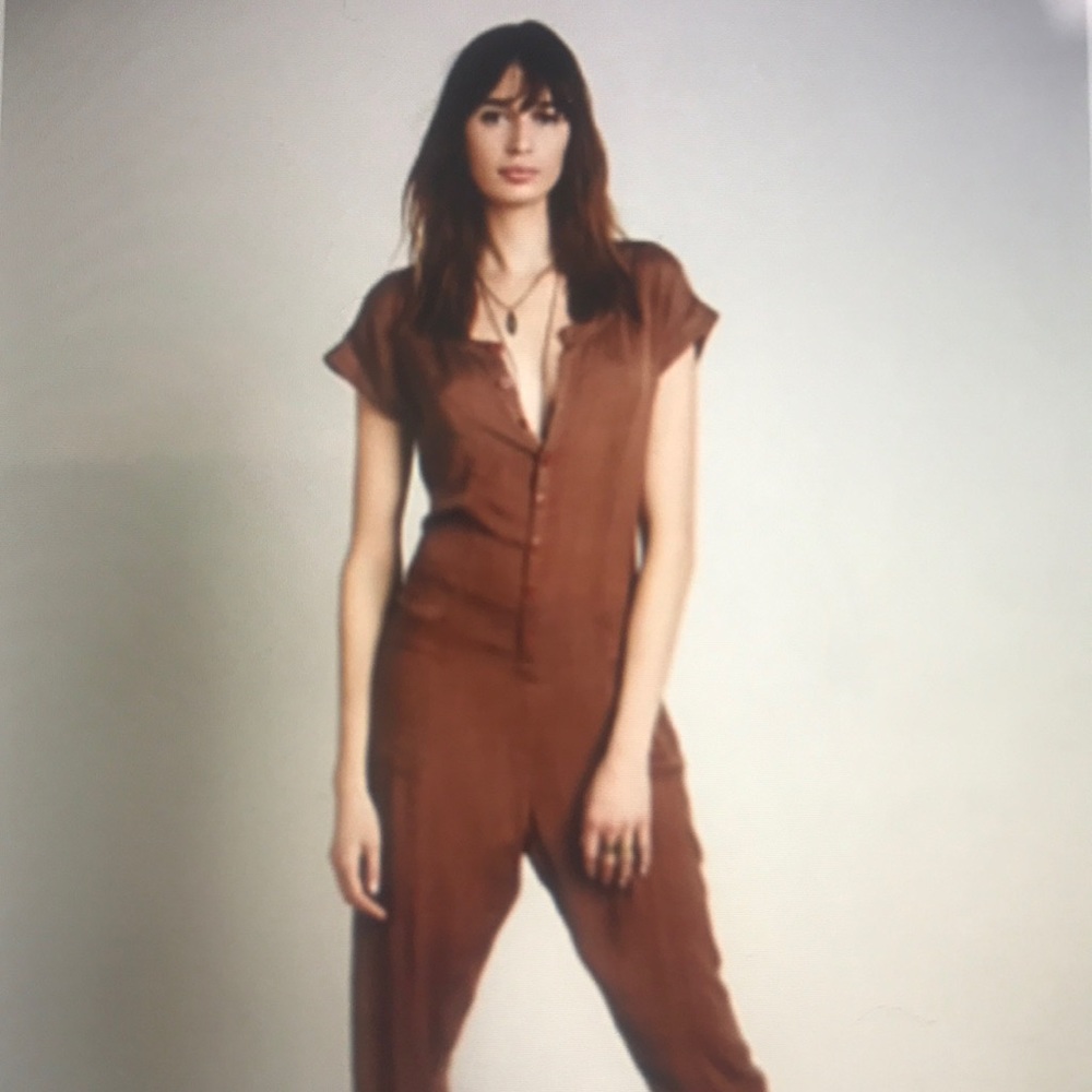 Free People Button Down Jumpsuit M